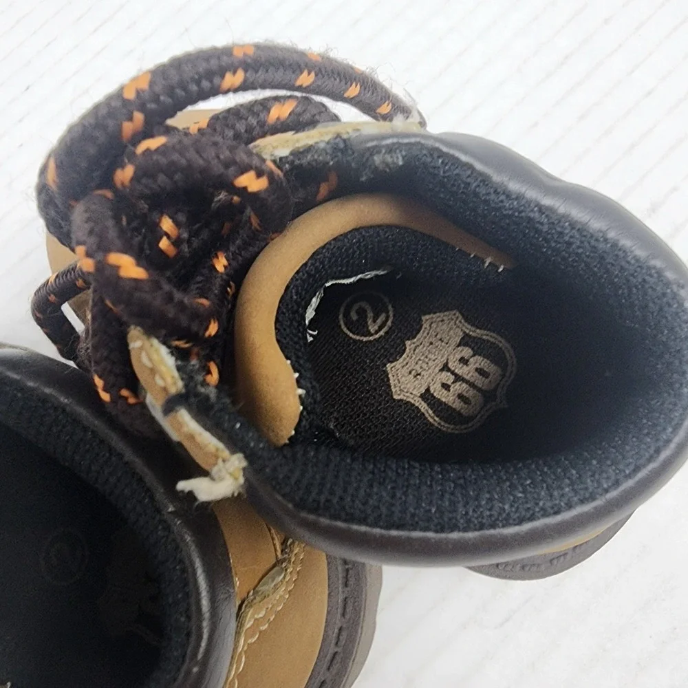 Route 66 Ankle Boots Toddler Boys 2M Brown Lace Up Padded Collar Lug Sole Great